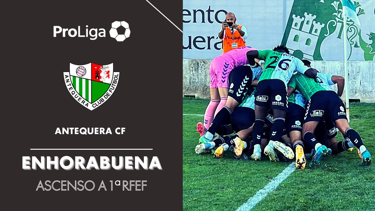 🏅🏆 𝐀𝐒𝐂𝐄𝐍𝐒𝐎 |

🤩 Primer ascenso a #PrimeraFederación y tiene  color 🟢⚪️⤵️

El <a href="/AntequeraCF/">Antequera C. F.</a> consigue el título de liga 🥇del Gº IV de #SegundaFederación , y es nuevo equipo de #PrimeraRFEF 

 🎉 ENHORABUENA COMPAÑEROS 🎉

#UnidosPorLosMismosValores