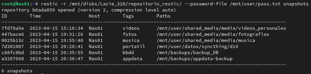 ElBlogDeLazaro's tweet photo. Configuración de backups con #restic en #unraid, terminada. @resticbackup @UnRAIDES https://t.co/RQidGs0Q45