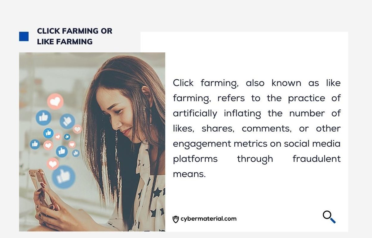 Cybermaterial_'s tweet photo. 🧵Thread 1/3
💡Learn 8 Cyber definitions about Social Media Security
1) Click Farming
2) Social Media Bots
👉Follow @Cybermaterial_ '
#cyberdefinition #cyber101 #infosec #bots #clickfarming https://t.co/5zIEvnedfi