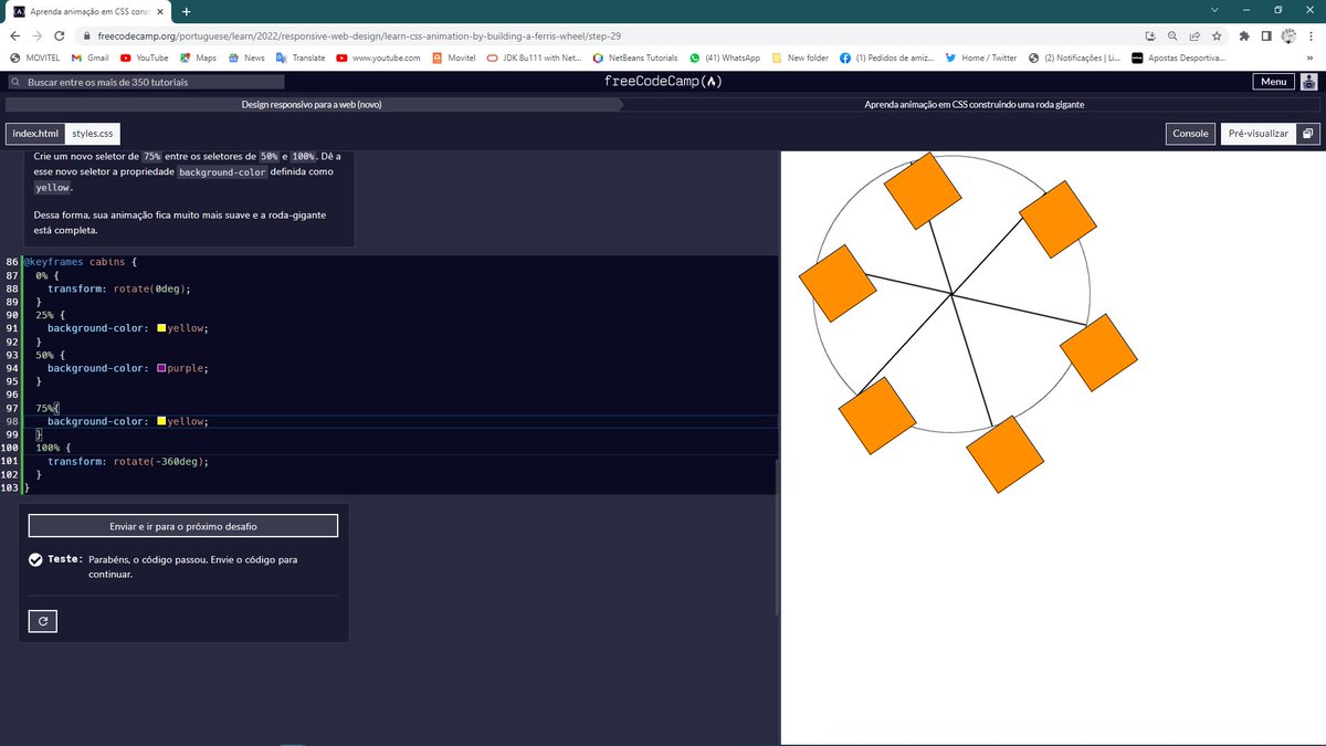 VicyKanivete's tweet photo. #100daysofcodechallenge 
#FreeCodeCamp

#Day19

I Finished to Build a Ferris Wheel...

#tsalaCode
Its Amizing. https://t.co/LaWKa4UFY7