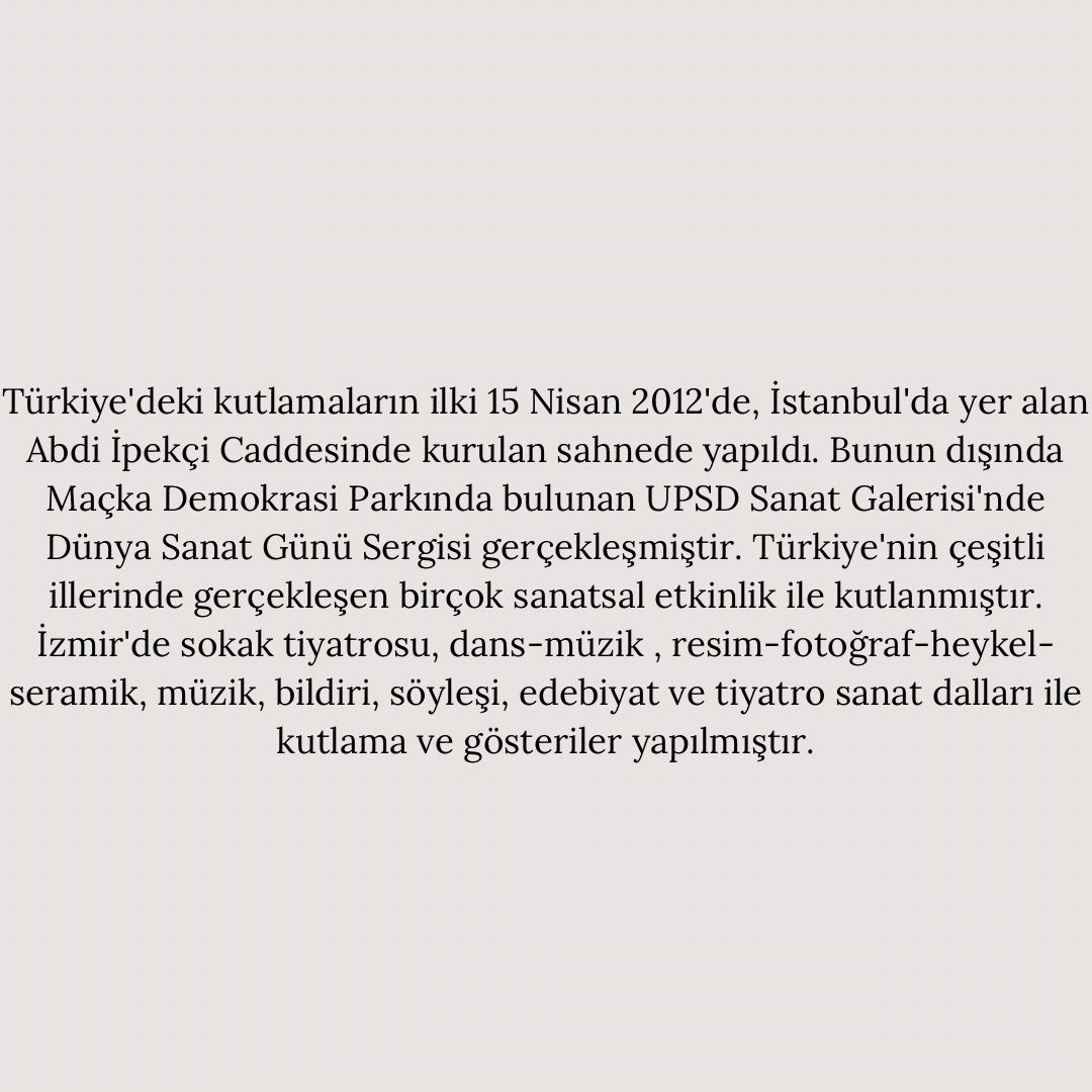 staplatform's tweet photo. 15 Nisan Dünya Sanat Günü kutlu olsun! https://t.co/IclNQbhKy8