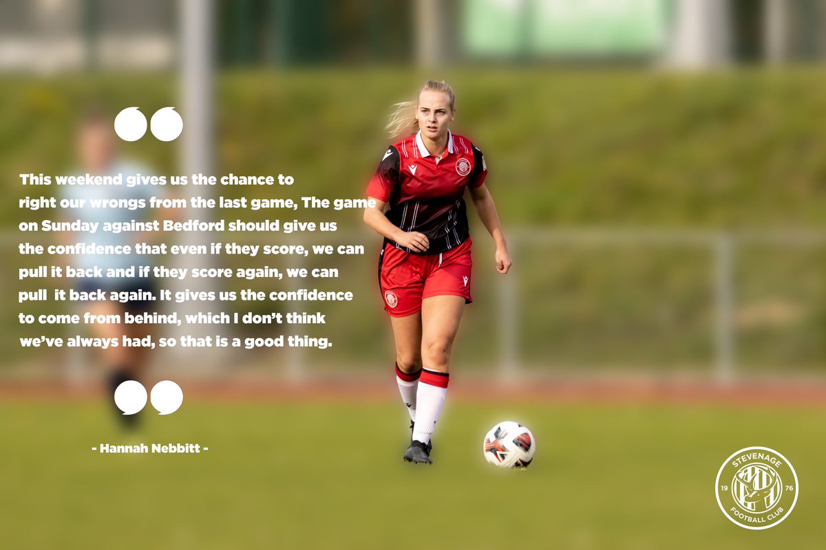 StevenageFCW's tweet photo. 🔜 𝙈𝙖𝙩𝙘𝙝𝙙𝙖𝙮 -1 … we caught up with @HannahNebbittX and @emilyscho9 this week to preview our up coming League Cup semi-final #ComeOnYouBoro #TogetherForBoro 🔴⚫️ https://t.co/SS3noEApYn