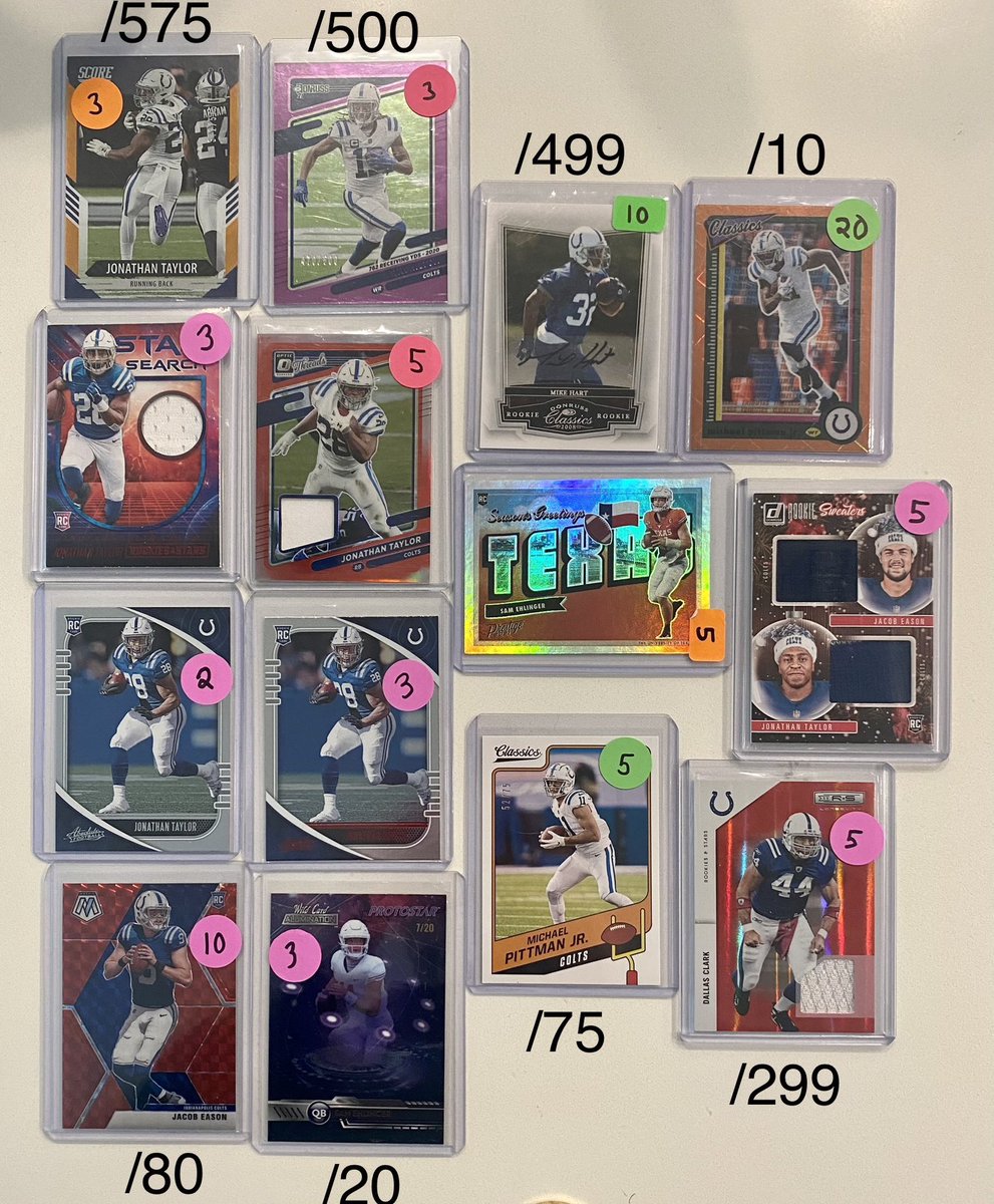 Austin on Twitter "Indianapolis Colts cards for sale, prices as Marked • open to offers • 1