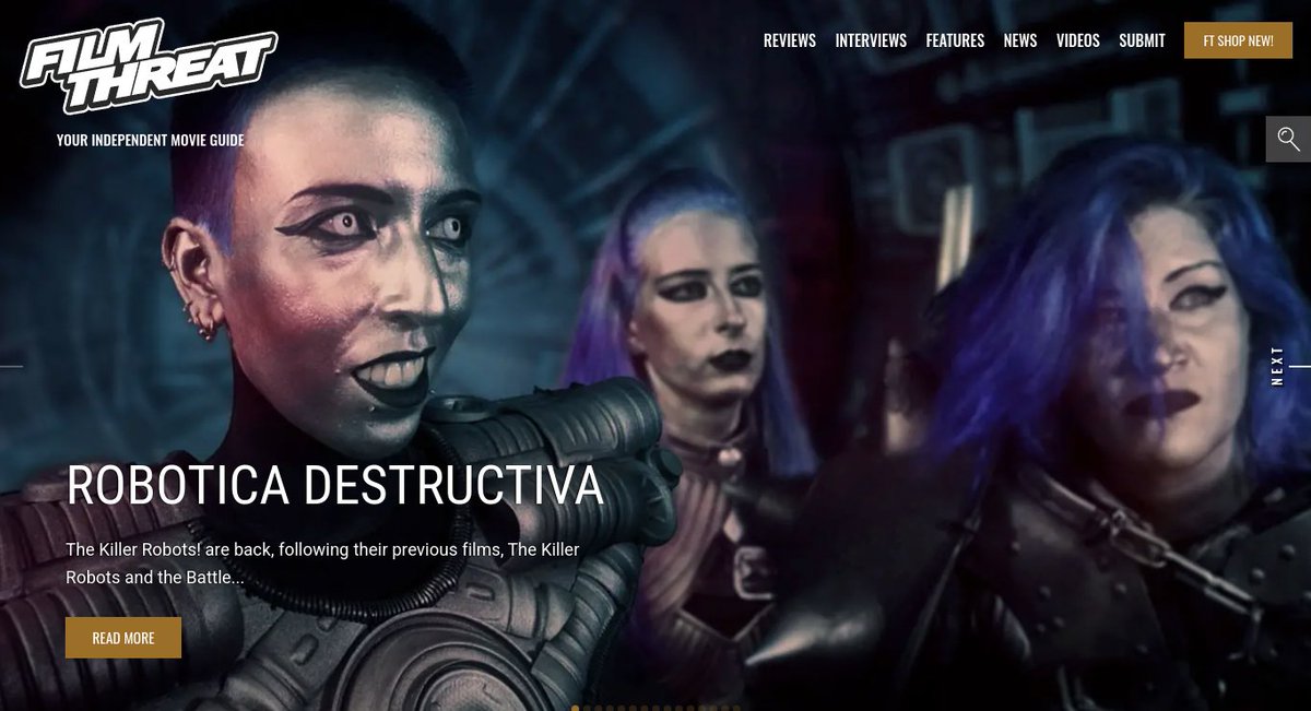 FilmThreat's tweet image. “The Destructivas are now in a race against time to recover the Arculon…” Alan Ng on the lore of Robotica Destructiva.
filmthreat.com/reviews/roboti… #SupportIndieFilm #RoboticaDestructiva #KillerRobots #SciFi