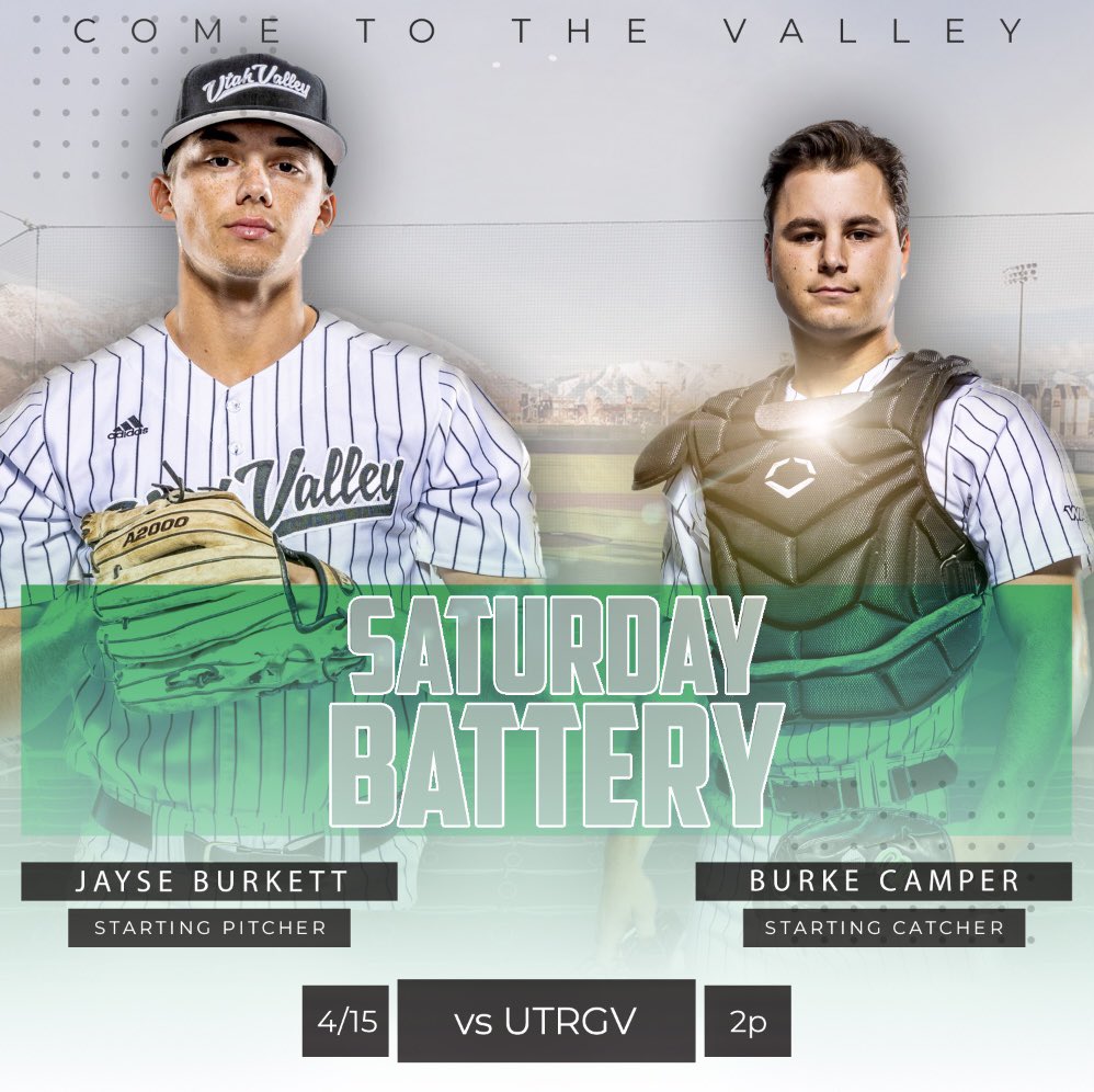 Saturday Battery

Starting Pitcher - <a href="/JayseBurkett02/">Jayse Burkett</a> 
Starting Catcher - <a href="/BBurkec3/">Bcamps3</a> 

🏔️📈🏔️
