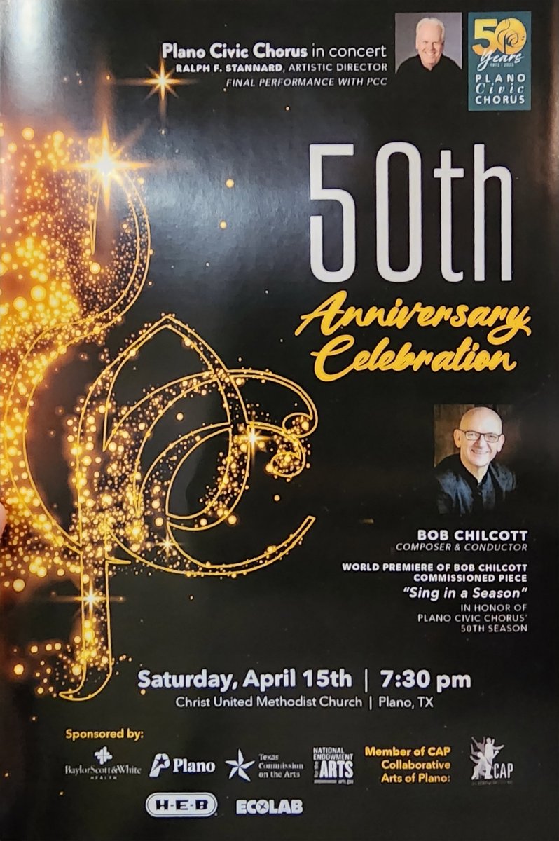 cooper4tx's tweet photo. Plano is fortunate that we have so many fabulous arts programs here in our city. Thank you to the @PlanoCivChorus for inviting me to your 50th anniversary celebration concert tonight. https://t.co/8ZCQiABzHH
