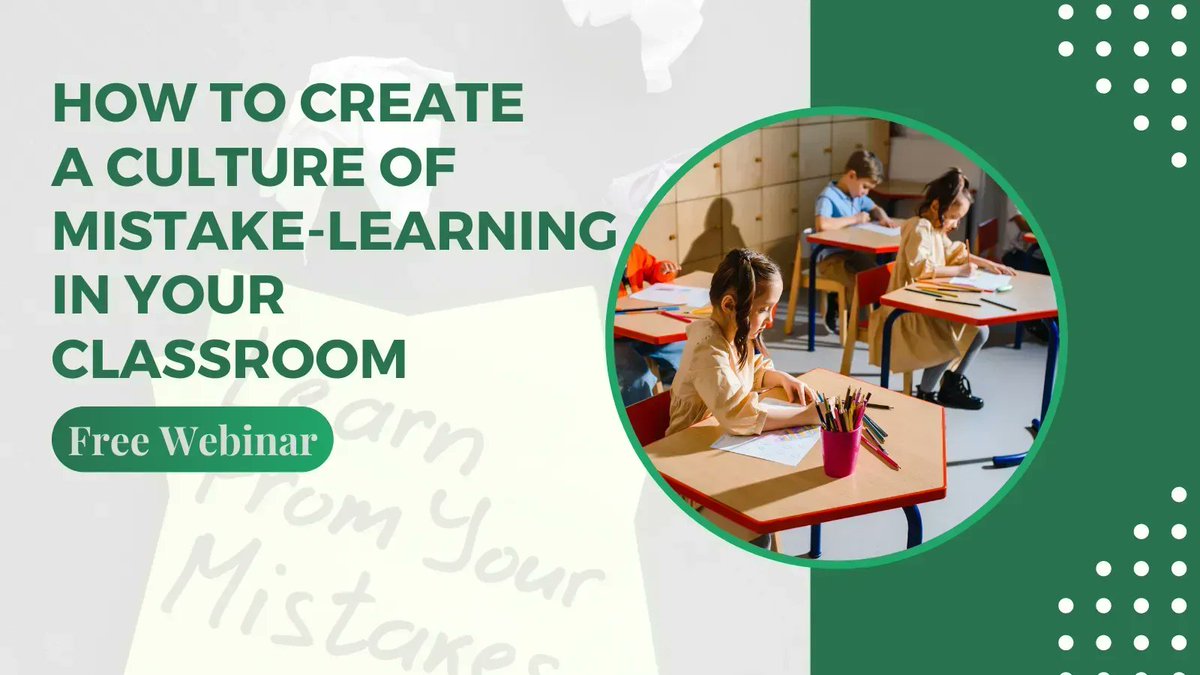learnwithSAP's tweet image. In this webinar, you will learn about three shifts you can make to your daily instructional practice that will bring mistake-learning to life in your classroom. Watch today: bit.ly/3j9QBs3

#webinar #teacherchat #mistakelearning