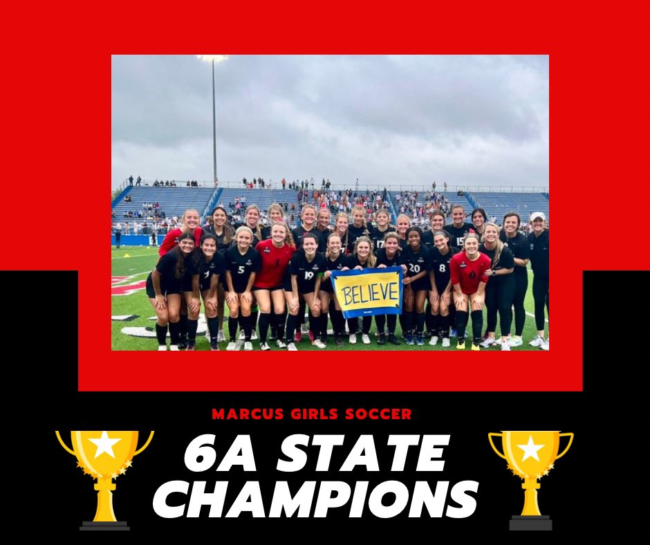 KrondaForTexas's tweet photo. We are SO proud to celebrate with our @Marcus_HS Lady Marauders tonight as they just took State! ❤️ ⚽️ 🏆 Congrats to @Marcus_MMFCG #MMFCG #WeBelieve #BroughtItHome https://t.co/ydJXIFAOtr