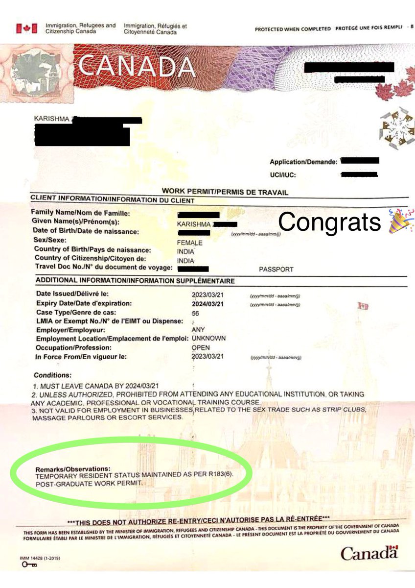 FImmigrations's tweet image. PGWP approval (refused out of status)
PGWP amendment (incorrect duration)

#pgwp #outofstatus #student #reconsideration #restoration #amendment #workpermit #ircc #victory #happyclient