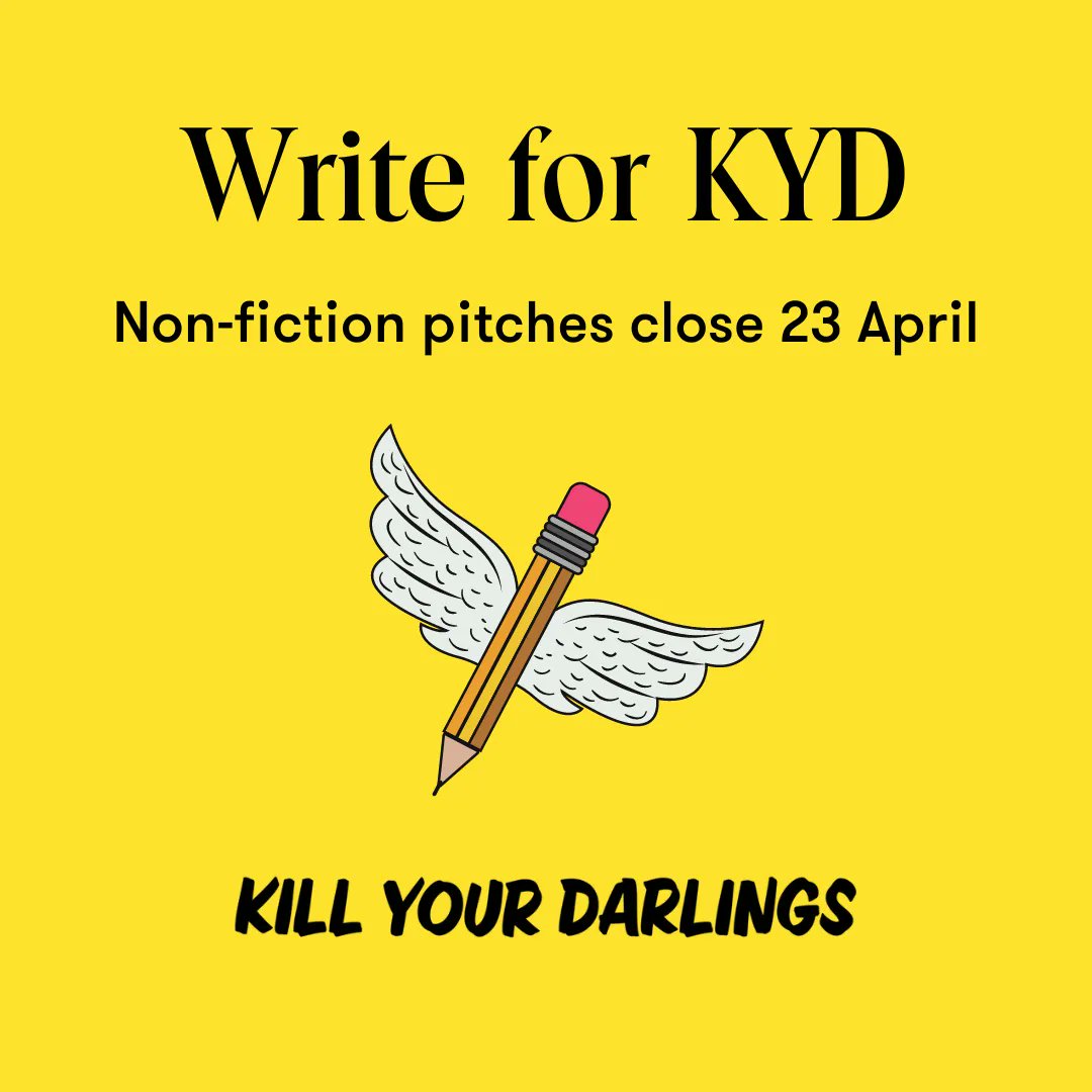 Reminder: KYD non-fiction pitches close in one week! ✏️ 

Find some helpful tips on pitching here: buff.ly/3JQgfLQ