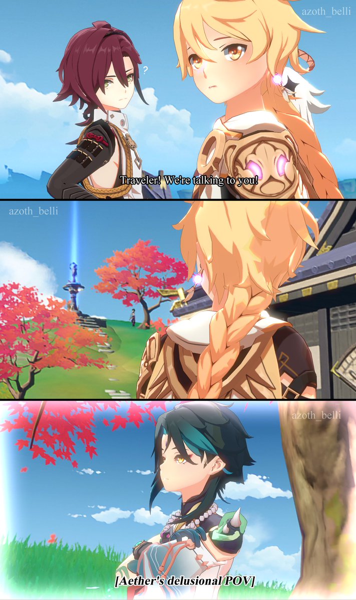 azoth_belli's tweet image. Little comic or whatever about a specific scene from my fanfic because I missed doing silly xiaoae comics and I enjoyed writing that scene🗿

#XiaoAether #xiaother #xiaoether #xiaoae