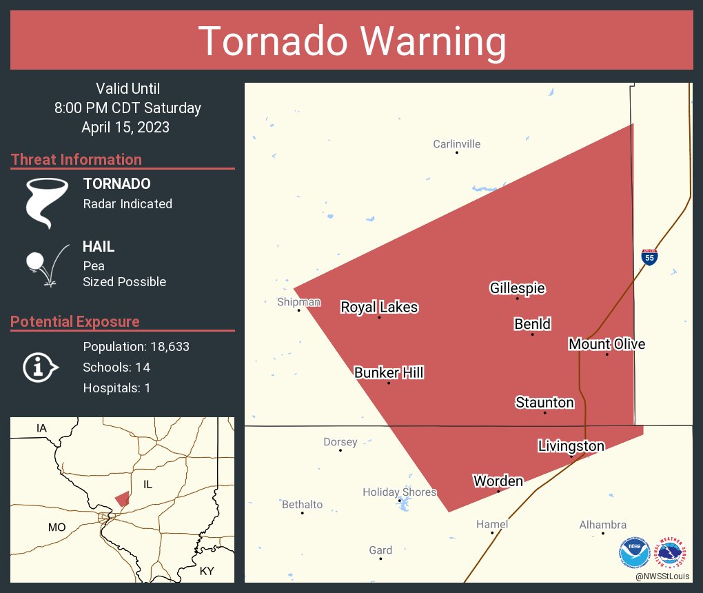 NWS Tornado on Twitter "Tornado Warning continues for Staunton IL