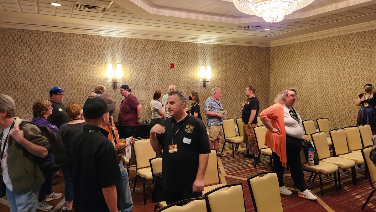 SymphonyEntert3's tweet photo. The Community Content programming at Chaosium Con 2023 was a BLAST! 

The Council of Shoggoths offered a panel with VP Michael O'Brien @StoriesColossal @moonbroth @moore_heinrich and myself!

Followed by a pop up shop of PRINTED community content!

Annnnnnd a Mimosa Mixer! 🥂 https://t.co/rTGTqpk7zS
