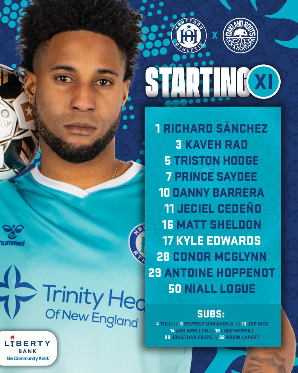Today's starting XI, brought to you by <a href="/LibertyBank_CT/">Liberty Bank</a>  

One hour until kickoff!

#FortressHartford | #oneHARTbeat