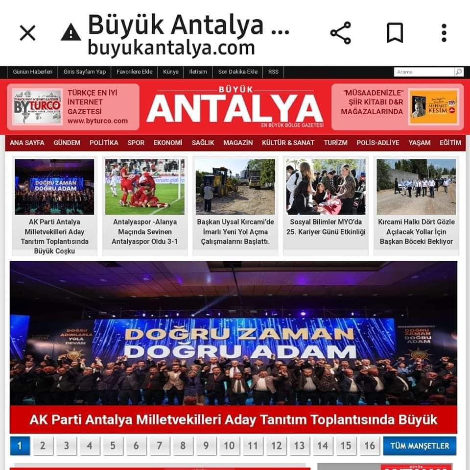 Antalyamız için hayırlı uğurlu olsun #Antalya #AKPartiAntalya #doğruzamandoğruadam #aliçetin  #Mevlütçavuşoğlu #mustafaköse #kemalçelik  buyukantalya.com/haber/AK-Parti…