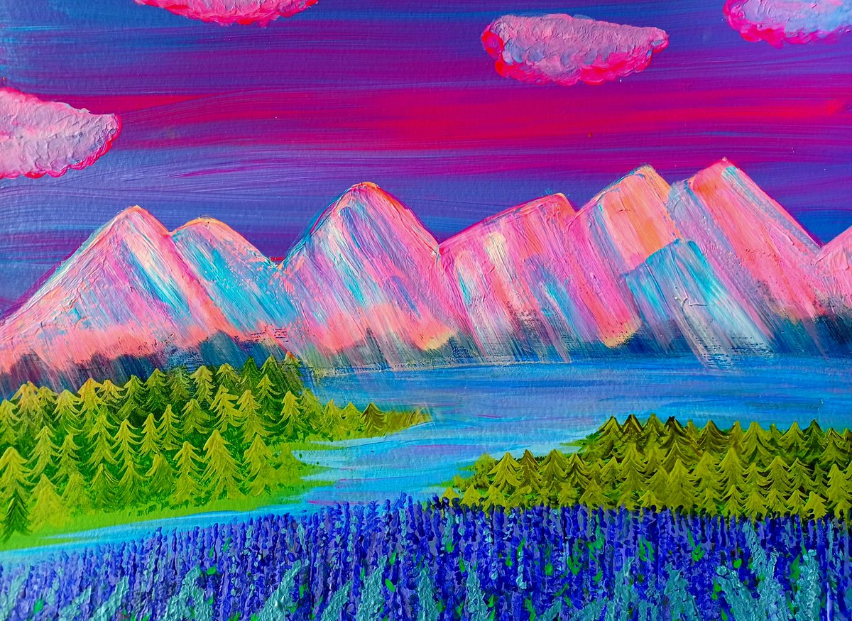 LeBlancbooks's tweet photo. Alpenglow 💥 #kidlit #kidlitart #kidlitillustration #ChildrensBooks #childrensbook #childrensbookillustration #childrensbookart #amquerying  #author #illustrator #authorillustrator #WritingCommunity #alpenglow #mountains #mountain art #BCmountains #lupins #alpinemeadow #spring https://t.co/a4VznK6HKa