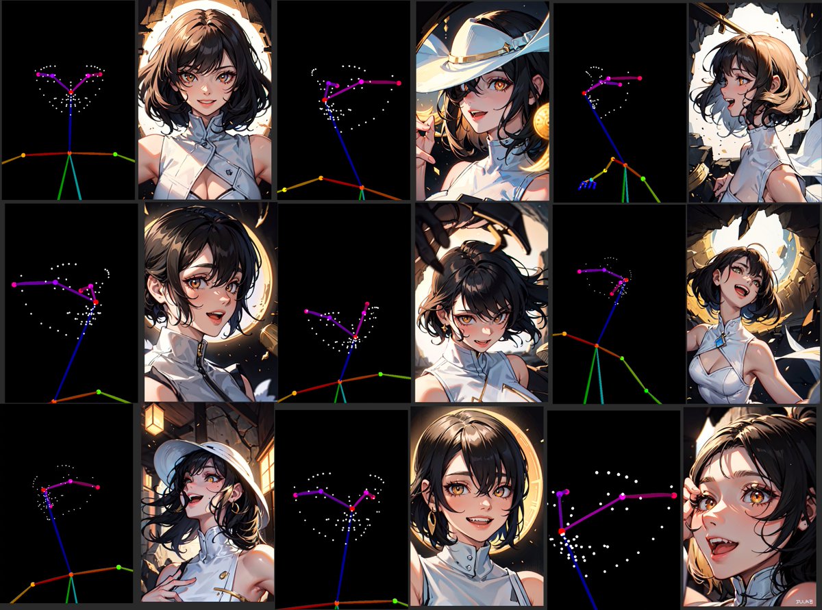 toyxyz3's tweet photo. ControlNet v1.1 test #stablediffusion #AIイラスト #txt2img #controlNet #pose2img #face2img https://t.co/NZRtsEUzZS