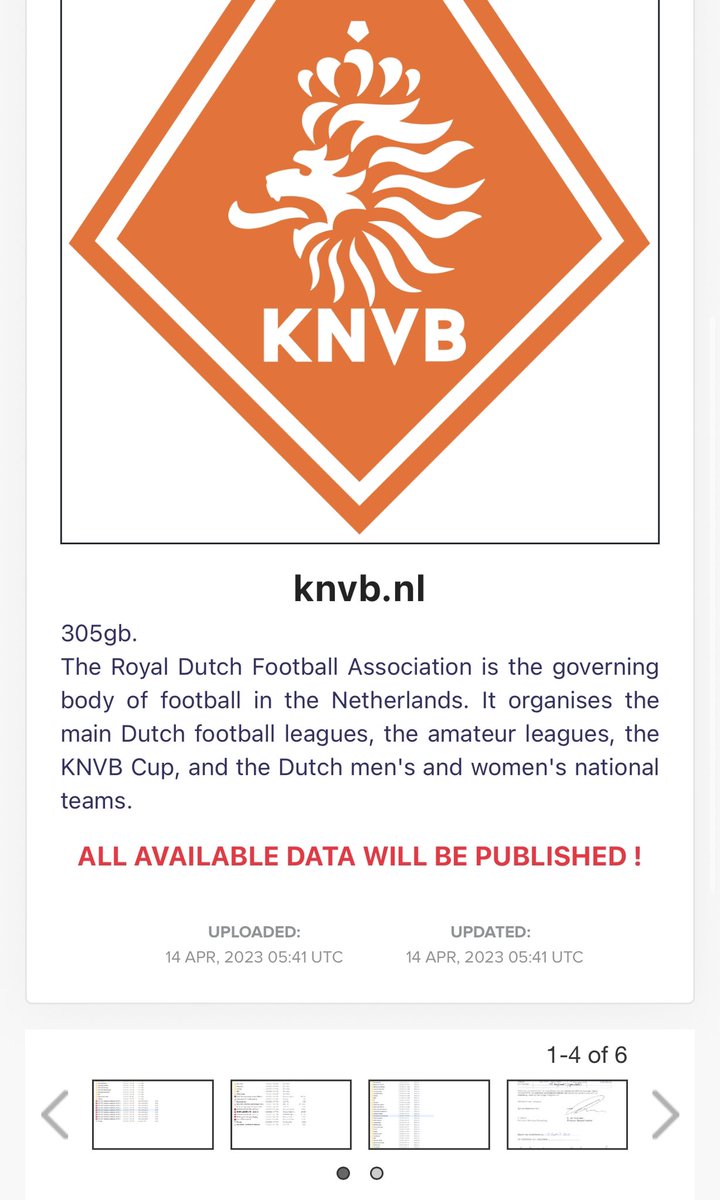 DaveMaasland's tweet photo. Een nachtmerrie wordt werkelijkheid. 
De data van de @KNVB lijkt daadwerkelijk in handen te zijn van criminelen - aanvallers hebben zojuist “bewijs” laten zien dat zij alles in handen hebben van contracten tot aan gevoelige data over tuchtzaken en meer. https://t.co/Ur2VQA4miR