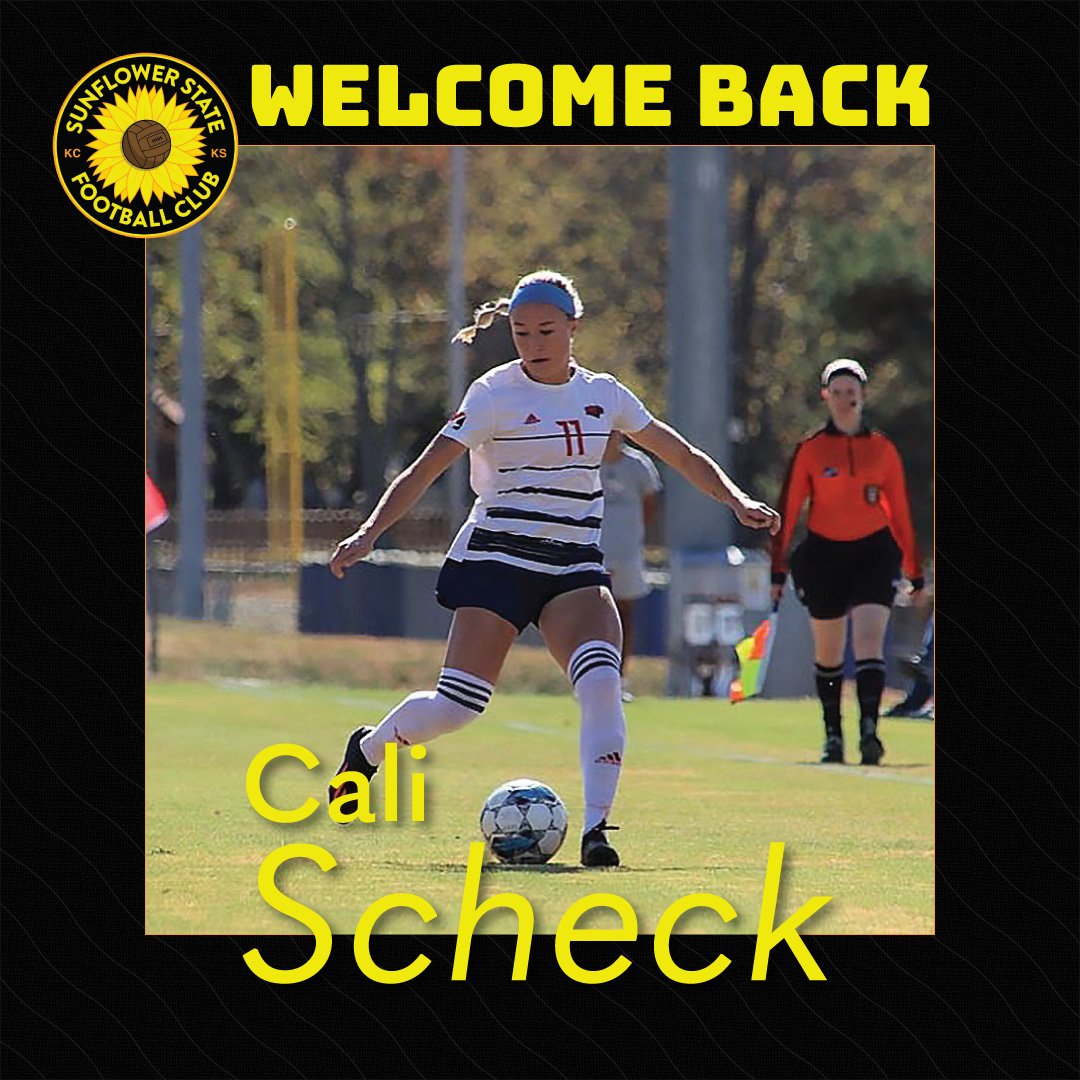SunflowerStFC's tweet photo. We're going back to Cali baby!!🌻🔙 Bring the heat again this year @cali_scheck!🔥⚽ #flowerpower #wpsl #womenssoccer #BacktoCali https://t.co/uKS8aILJL4