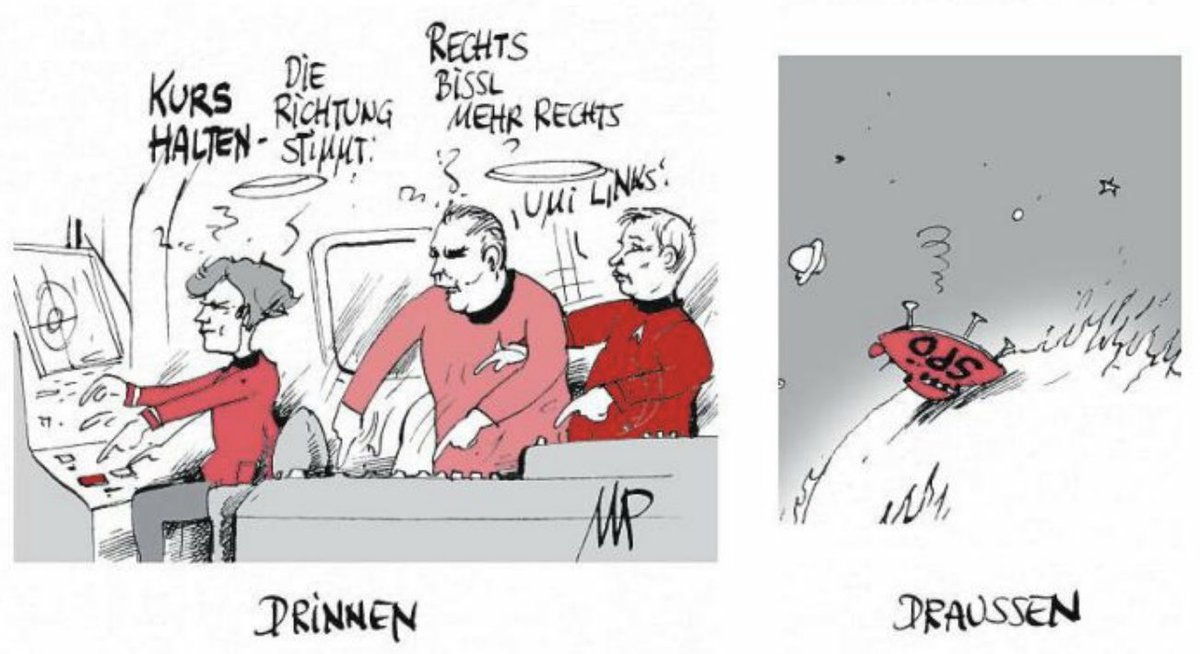 Raumschiff #SPÖ: Beam me up, Scotty! via @KURIERat #pammesberger #karikatur #raumschiff #kurshalten #dierichtungstimmt #rechts #links #pamdoskobabler #redlife #drinnenunddraussen