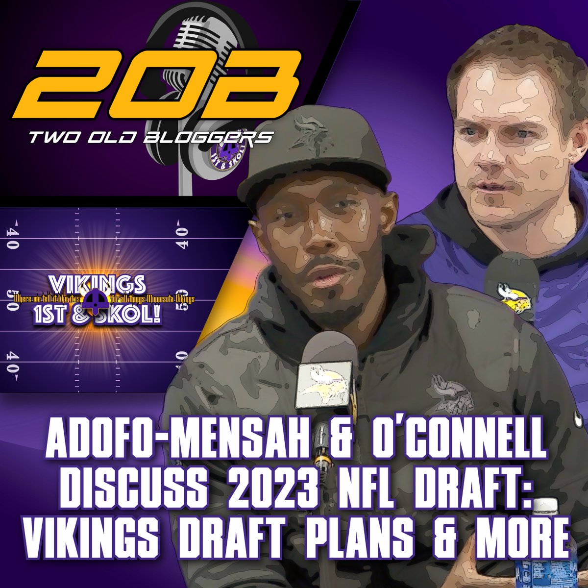 Vikings1stSKOL's tweet photo. Today's episode of @Vikings1stSKOL’s Two Old Bloggers is delayed by 24 hrs. But we have a silver lining for our viewers. We're asking for viewer questions. Let us know what you want to hear from us by posting your questions below. We will answer them live tomorrow. #2OB #Vikings https://t.co/2kDuclBwiO