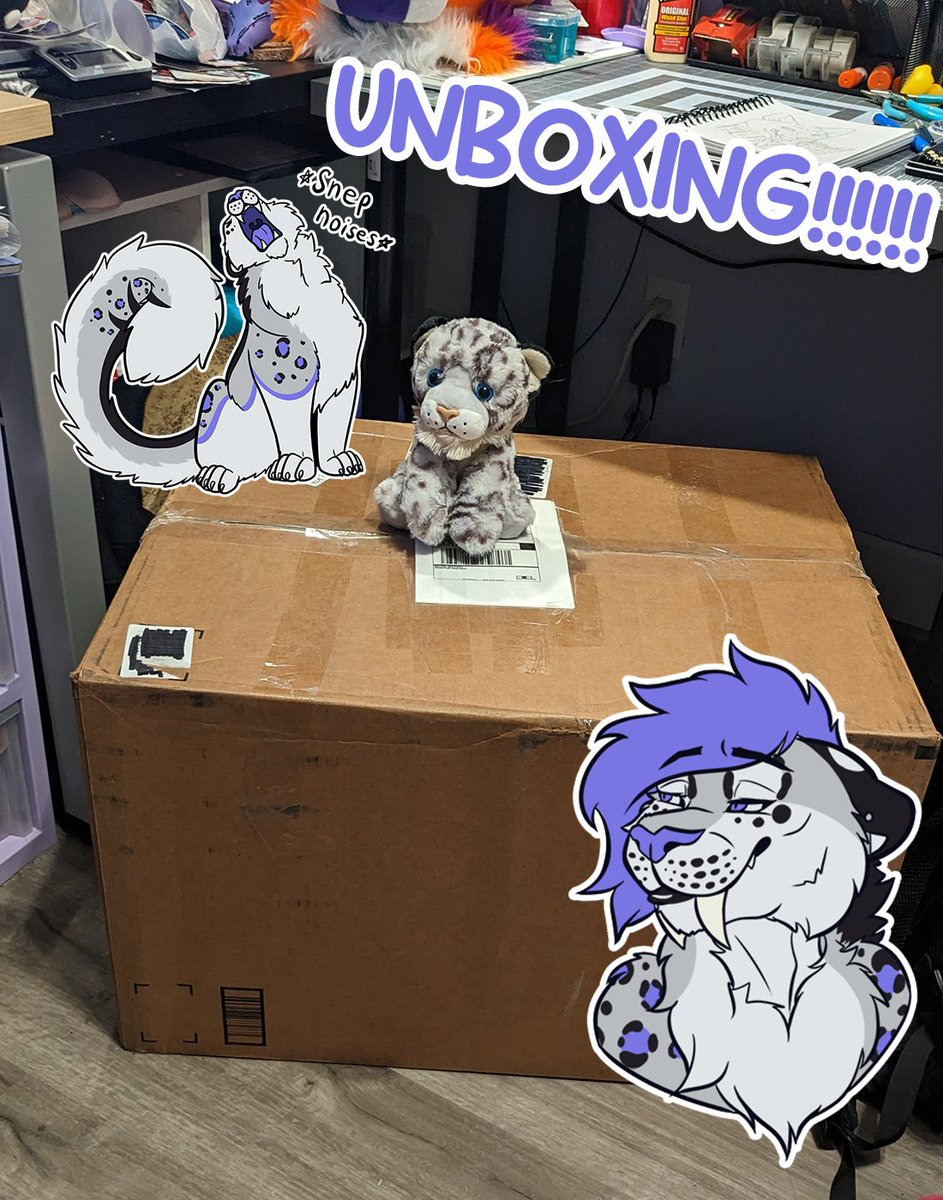 VicDerps's tweet photo. SHE'S HEEEEEEEEEEERE!!!!! Well, at least her body is 😹😹
We'll be unboxing her ON STREAM in 30 minutes!!!!
https://t.co/deYMkgG0ry
#fursuit #fursuitunboxing #furry https://t.co/VylAdlcyOV