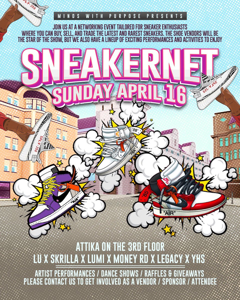 TOMORROW IS THE DAY!!!

Would love to invite you all to the largest sneaker networking event this community has seen . It is this Sunday , april 16 from 12-8 at 1 mill st Lawrence, ma . ( Attika ) . Hope to see you there !