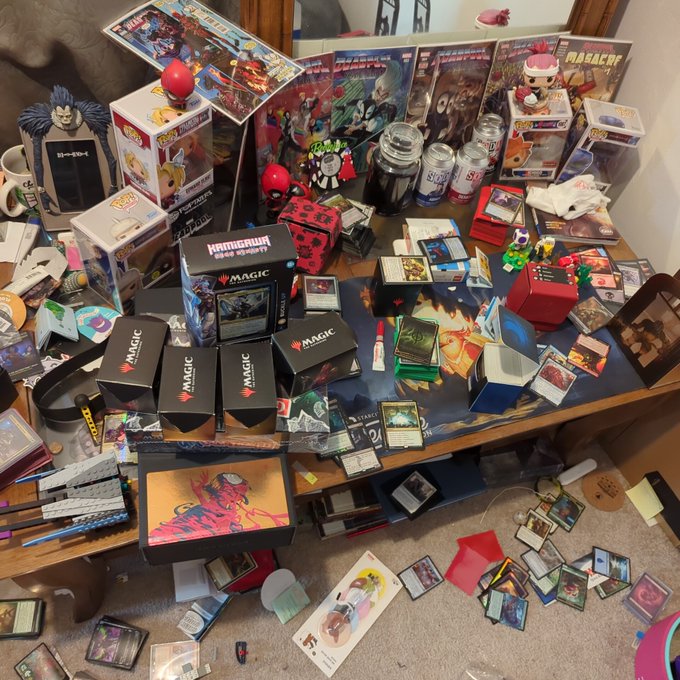 I know it looks messy AF right now but those are just some of my commander decks #Mtg https://t.co/S<a href="/tag/mtg"class="tags"><span>#mtg</span></a>