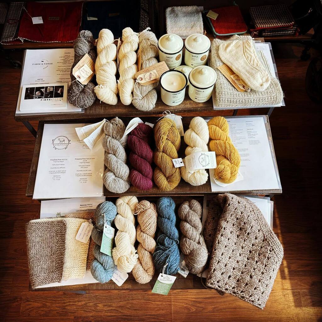 urbanyarns's tweet photo. It’s the last two days of our Farm Yarn Pop-Up! 🐏 Come squeeze Canadian breed-specific yarns by @disderoranch @fibreandforge @brebisdubeaurivage including the exact yarns for these projects from the From Sheep to Hand ebook by @longwayhomestead @nine… https://t.co/CvE7WONKPw https://t.co/zDk9vr6Bgq
