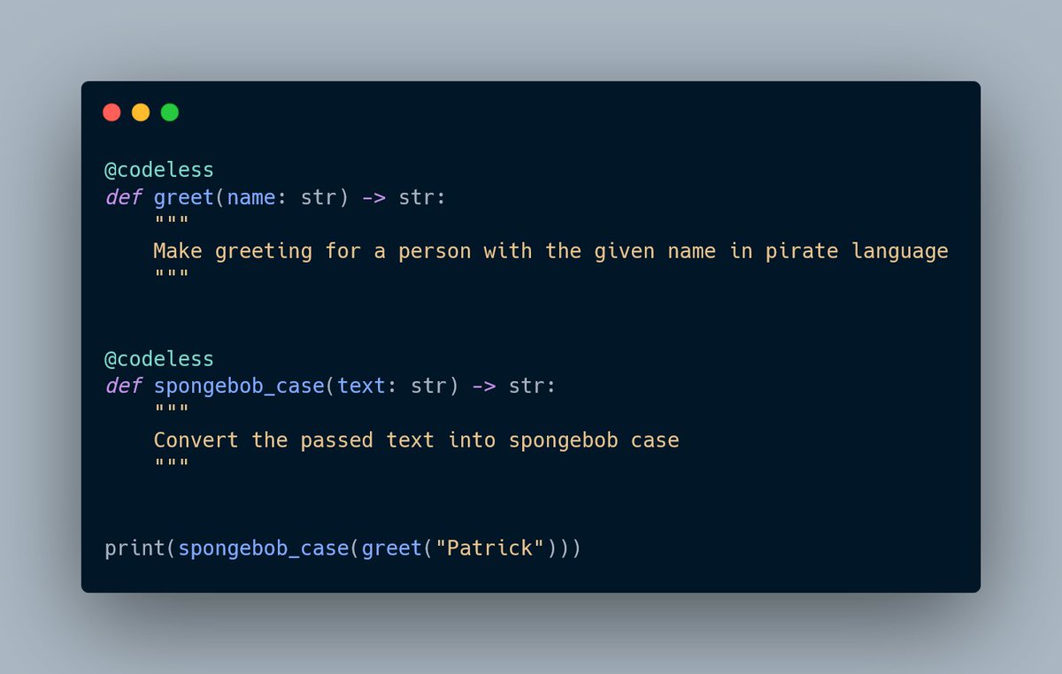 hacksparr0w's tweet image. Use the power of LLMs to write #codeless #Python #code