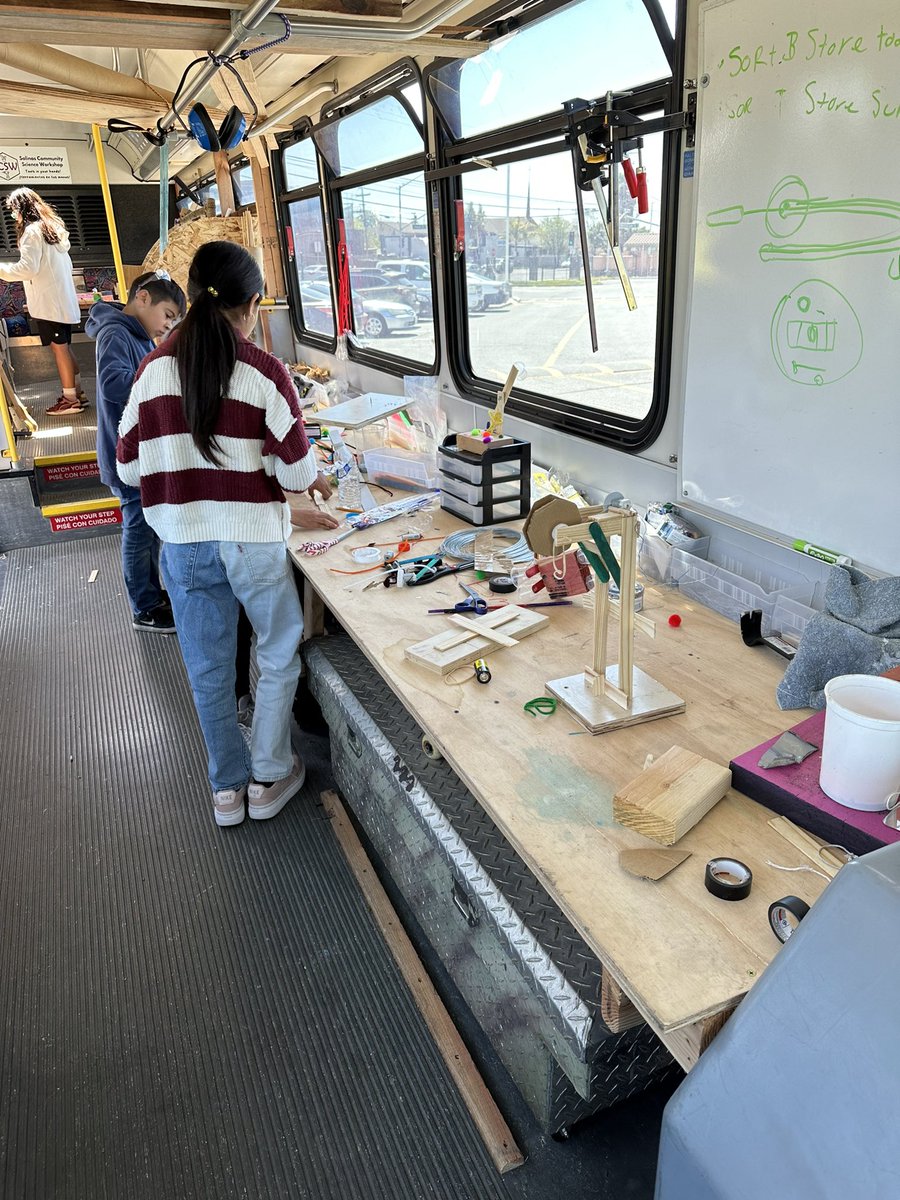 TeacherLora's tweet photo. It’s a #makerspace on wheels or rather a Workshop on Wheels! Check out the scooter being built in the wood shop! @CSWSalinas is on a roll! https://t.co/tv0Sgn3y8w