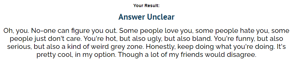 Galolo_1's tweet photo. huh, I'm always the awkward one huh... not even a quiz knows what's going on, haha
https://t.co/vJukBv1ZGh https://t.co/0GawfuD0Ie