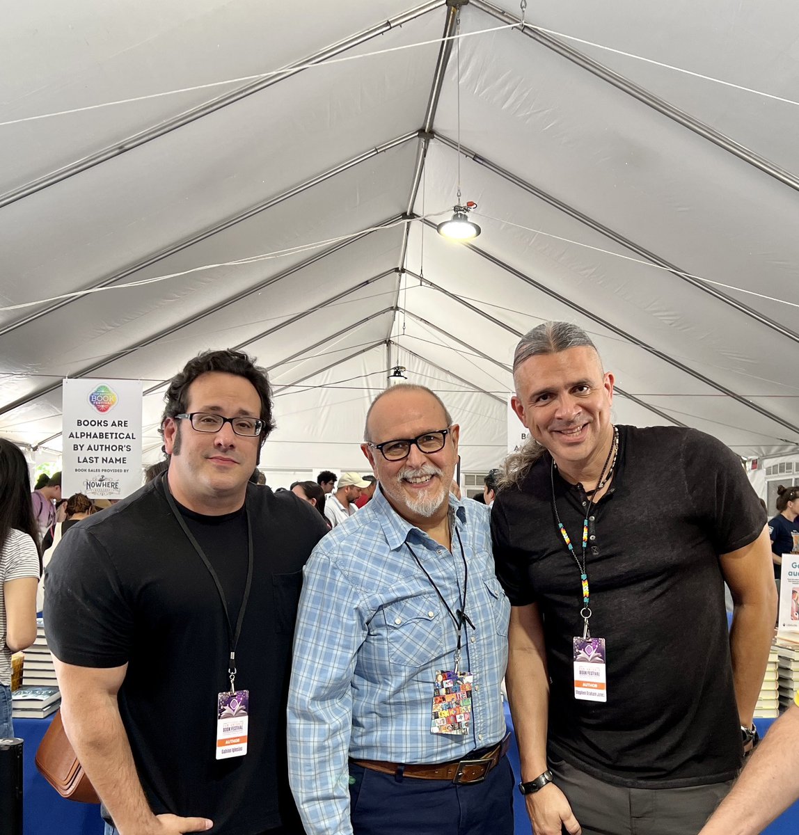 Super happy to spend some time with these two amazing writers: @gabino_iglesias and @SGJ72 . ❤️👊🏽❤️ #sabookfest @SABookFestival