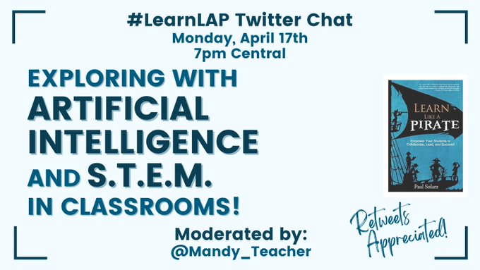 PaulSolarz's tweet photo. Please join @mandy_teacher TONIGHT at 7pm Central for #LearnLAP!

#Sci4allSs #coascd #colchat #eduality #ellchat #kinderchat #ksedchat #luthed #msmathchat #teacheredchat #tntechchat #Aledchat #ILedchat #MexEdChat #EdVoice #mbedchat #resiliencechat #ieedchat #asbchat #tosachat https://t.co/l5cMbcouMB