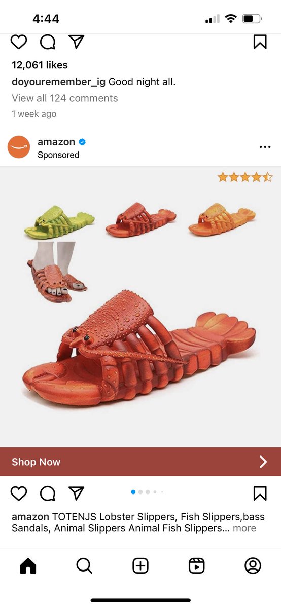 beckyd's tweet photo. I don’t know. I told a story today about how my dog ate my lobster off the dining room table and then Instagram served up this ad. I think my phone is spying on me. https://t.co/KyjfnJWTHD