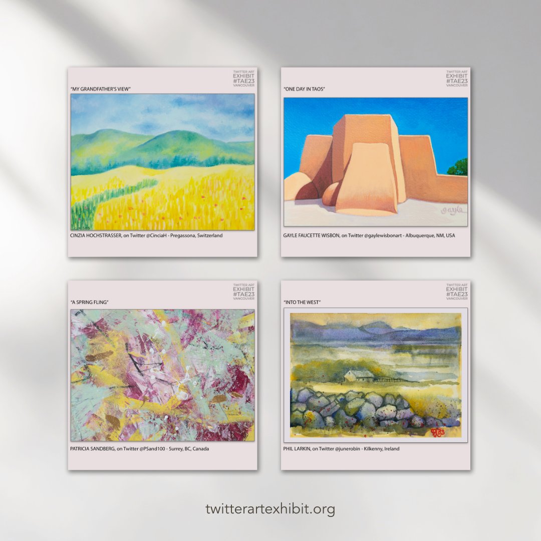 PAEartforacause's tweet photo. Cinzia Hochstrasser @CinciaH - Switzerland, Gayle Faucette Wisbon @gaylewisbonart - UK, Patricia Sandberg @PSand100 - Canada, Phil Larkin - Ireland. Thank you for the lovely cards! #TAE23 fundraiser for @unyayouth. #vancouverbc #twitterartexhibit #indigenous #artforacause https://t.co/iO7zMKd4iQ