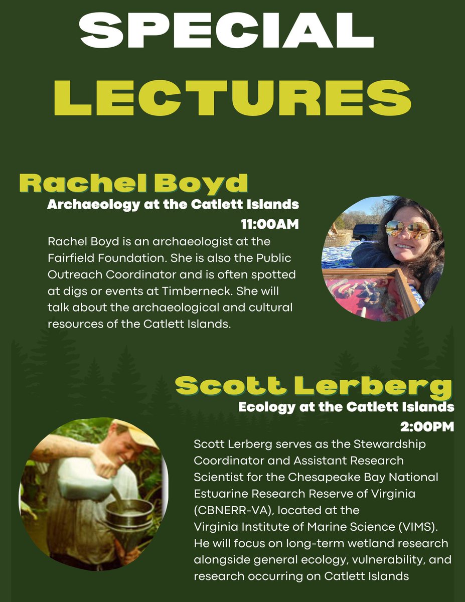 Plan on being around nature on Earth   Saturday? Come stop by Machicomoco State Park and the Timberneck House for the Earth Day Celebration! Alongside our house tours, we will have special lectures about the Catlett Islands, which you can see across the river!