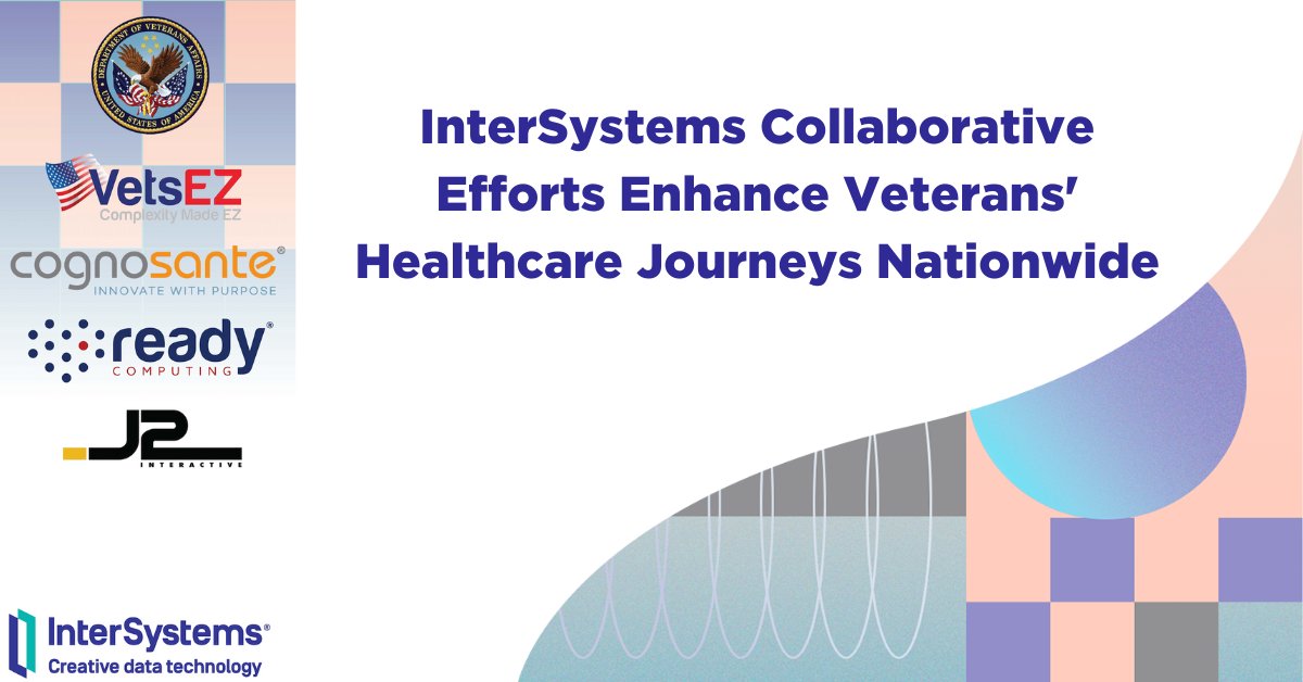 InterSystems's tweet photo. Learn how InterSystems, @Cognosante, and @VetsEZ are improving veteran healthcare by streamlining health information sharing
Discover now: https://t.co/mUjaNoaAor https://t.co/HRQlCeSgY7