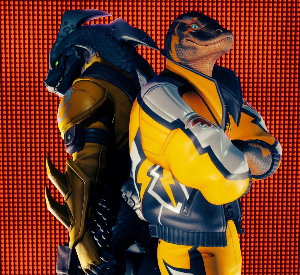 jenfortography's tweet photo. "How the new threads feel?"🐍
"Criminal.."🐉
"Welcome to the Peace~"🐍

-Thunder &amp; Strike🐍🐉

❤&amp;🔁 are very much appreciated 🙏 
#Fortography #fortnite #FortniteArt #FortniteChapter4Season2 #FortniteMEGA #uefn https://t.co/tOfnHuXVOD