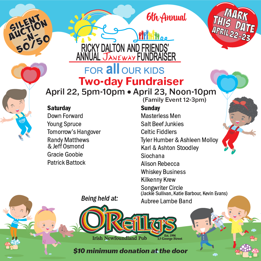 Ricky Dalton and Friends' 6th Annual Janeway Fundraiser!🎉

#forallourkids #janeway #fundraiser #rickydaltonandfriends #georgestreet #downtownstjohns

Janeway Children's Hospital Foundation Ricky Dalton and Friends' Annual Janeway Fundraiser NL Live Events OZFM