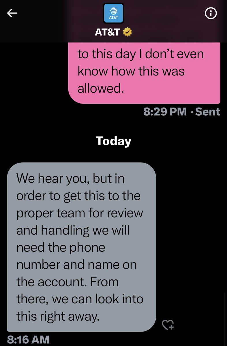 CryptoEmpressX's tweet photo. Dear @ATT 

It’s been 9 days since my phone got Port-out to @Verizon with out my knowledge and nobody from the company has been able to help or reach out. 

You asked me to reach out and gave you details. And sent you another message to you and no reply! (1/2)
@FCC 

#SIMCardScam https://t.co/Po6SMCGgje