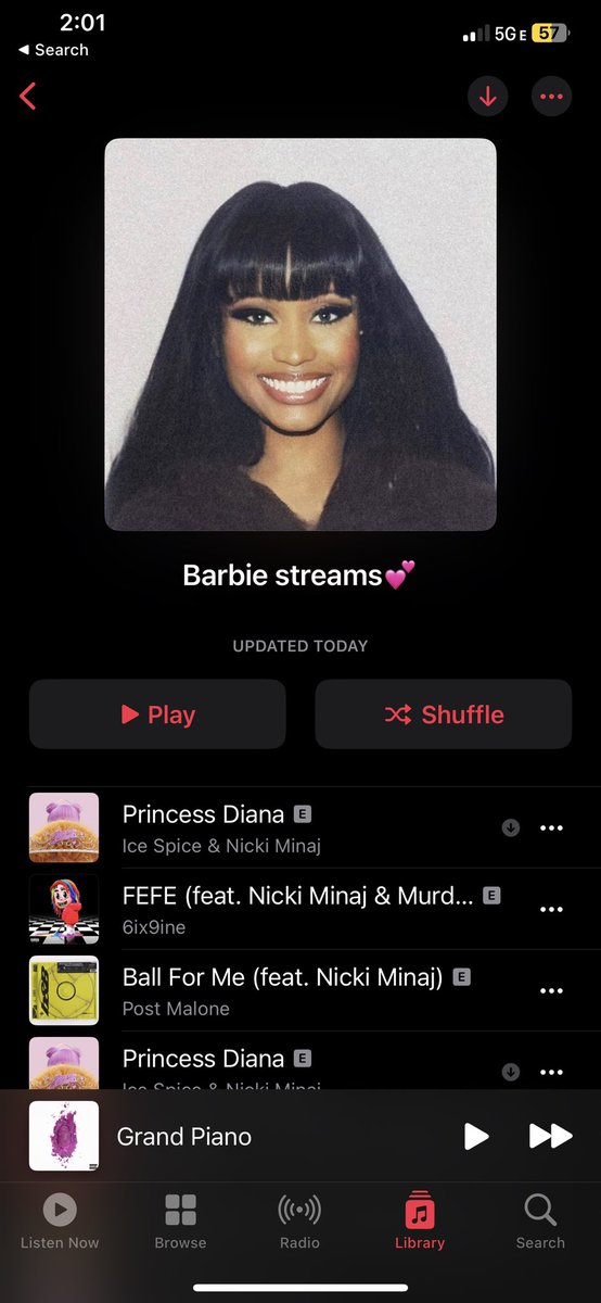 xjennae's tweet photo. Just made my playlist keep streaming barbz we got this drop your receipts of you streaming π#streamprincessdiana #PrincessDianaRemix #nickiminaj #icespice https://t.co/eX1vcQ8vCW https://t.co/93D7AGmHkr