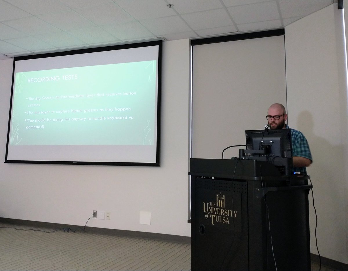CSGConf's tweet image. Elliott Ridgway (@MegaMainframe) with Teaching Your Game to Play Itself. He discussed the principles of automated testing, testing harnesses, tips and tricks for designing tests, and optimizing tests to be quicker!