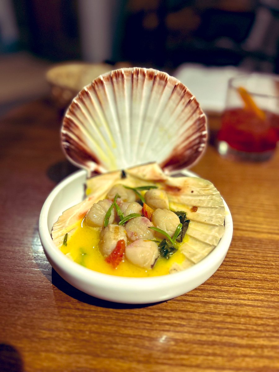 Ashley Booth on Twitter "Wild garlic custard tart, scallops and blood