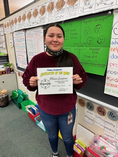 Our twenty-fifth Navigator of the Week is our awesome Stem Lab Manager, Ms. Allison. She is the best!!