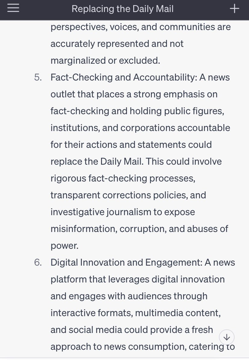 The Daily Mail asked chatGPT how it would replace humanity. I asked chatGPT how it would replace the Daily Mail.