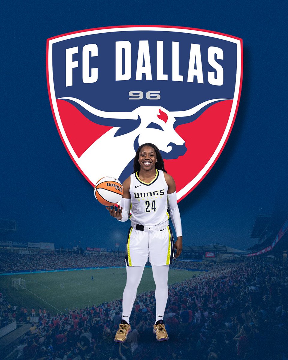 DallasWings's tweet photo. Headed to the @FCDallas match tonight?

Our very own @Arike_O will be on hand to Light the Shield pregame! 

#LightTheMatch #DTID https://t.co/uWFwXzkouA