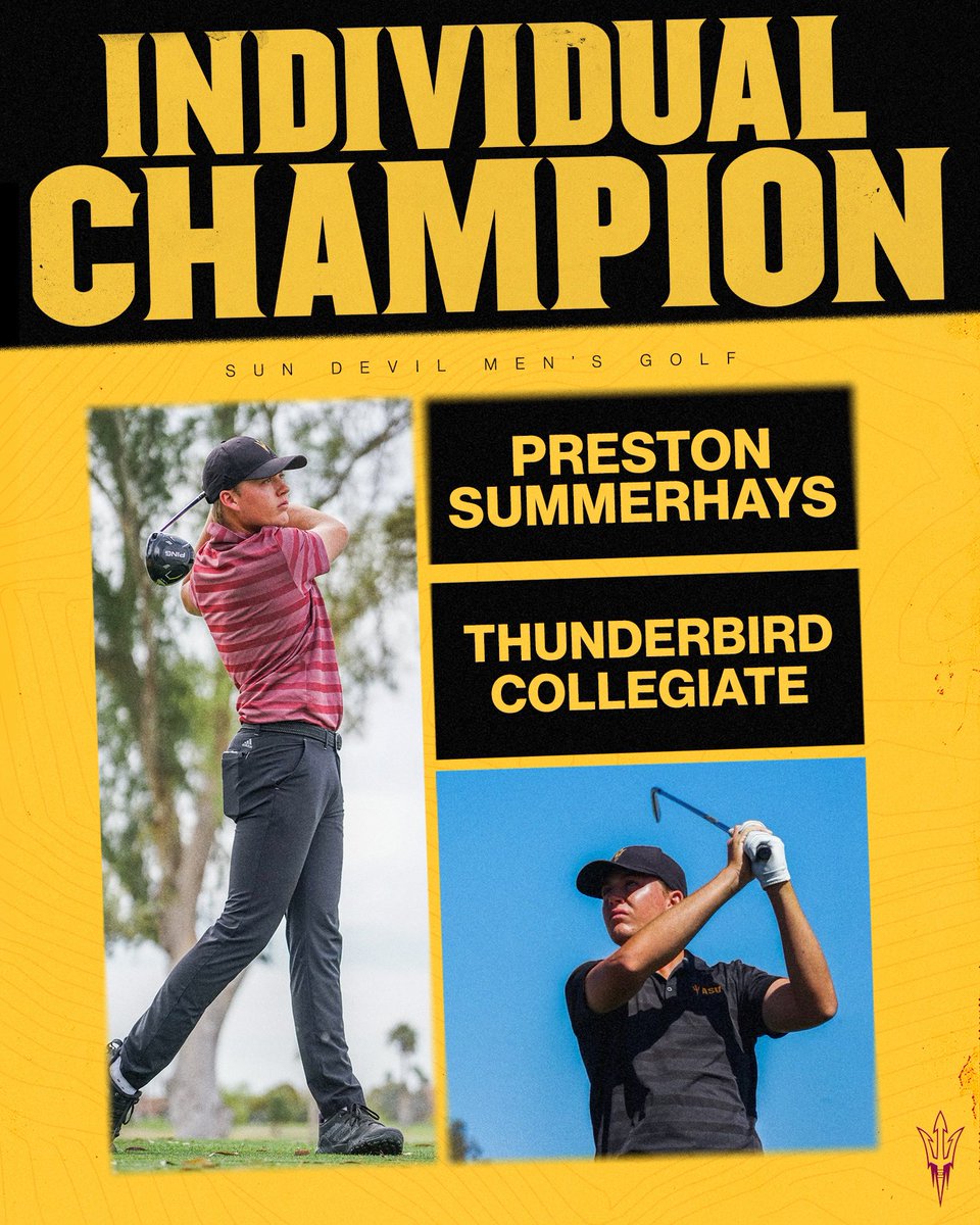 sundevilmgolf's tweet photo. Rahm. Mickelson. Summerhays.

Preston Summerhays 🅿️ joins a list of Sun Devil legends as champion of the Thunderbird Collegiate. The Sun Devils have also won the team trophy.

#ForksUp /// 🔱😈⛳️ https://t.co/JL4iz35oGa