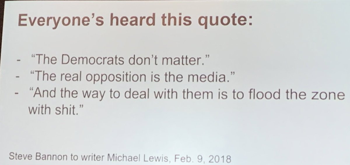 Ha_Matar's tweet image. ציטוט חזק של סטיב באנון שמסביר הרבה ממה שקורה אצלנו. מבחינתו הדרך להתמודד עם האויב-התקשורת היא ״להציף את האזור בחרא״. כשעיתונאים מתעסקים במלא חרא שמגיע מהשלטון, בשקרים ופרובוקציות, אנחנו מתנתקים ממה שחשוב לאנשים - והם מתנתקים מהתקשורת
ממצגת של @jayrosen_nyu בכנס #ISOJ2023 בטקסס