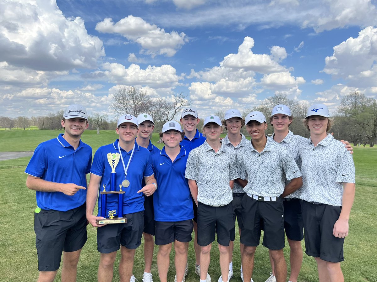 hsegolf's tweet photo. …and the hardware keeps coming! 🏆

Varsity 2 team won the Muncie Burris Invite at Cardinal Hills shooting 323, @Chuck_P34 individual medalist of the tournament with 78! 🥇 

JV team placed second at the same course shooting 325, led by @NealonShah with 77!

@HSEAthletics https://t.co/M2BPjtYqgf